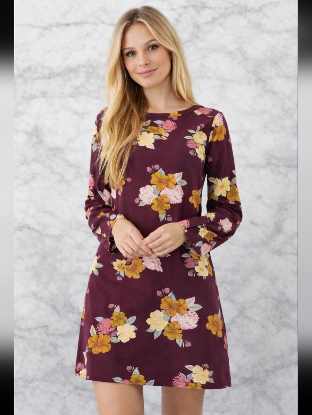 LOFT Plum and Pink Floral Dress